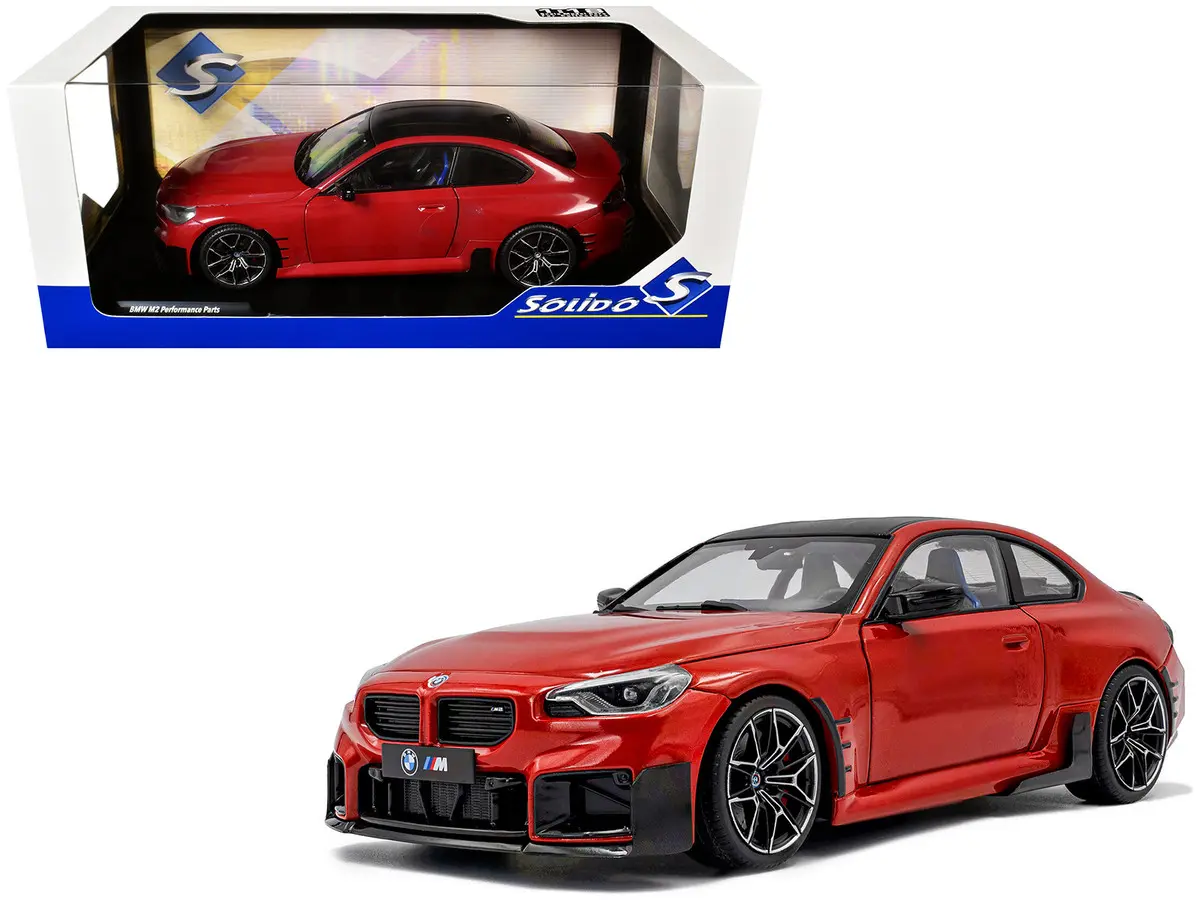 2024 BMW M2 Performance Parts Toronto Red Metallic with Carbon Top 1/18 Scale Solido