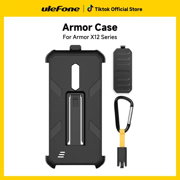 Ulefone Armor X12 Multifunctional Protective Case Original TPU Black Case Armor X12 with Back Clip Carabiner