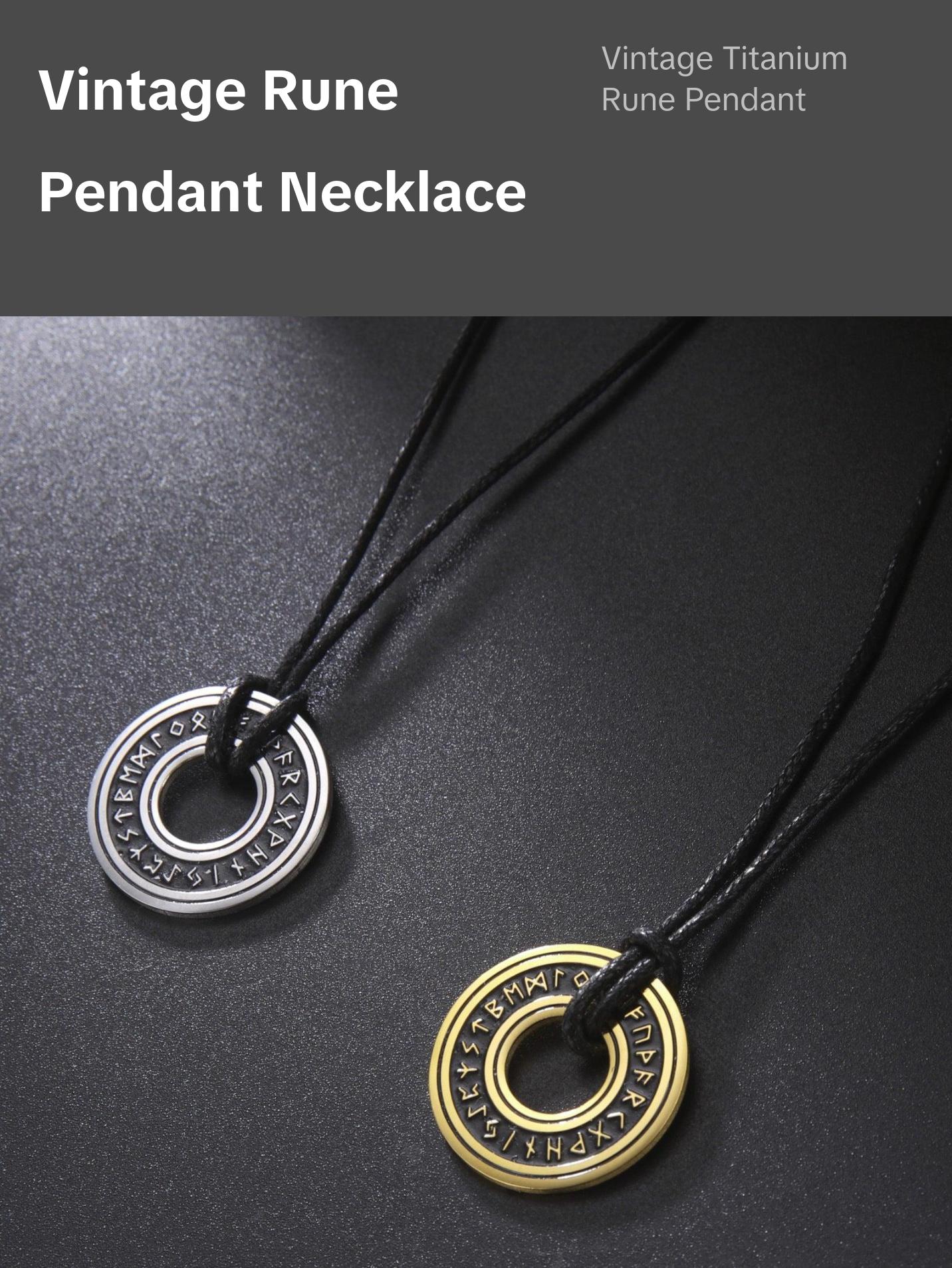 Asgard Crafted Circular Horn Rune Pendant Chain