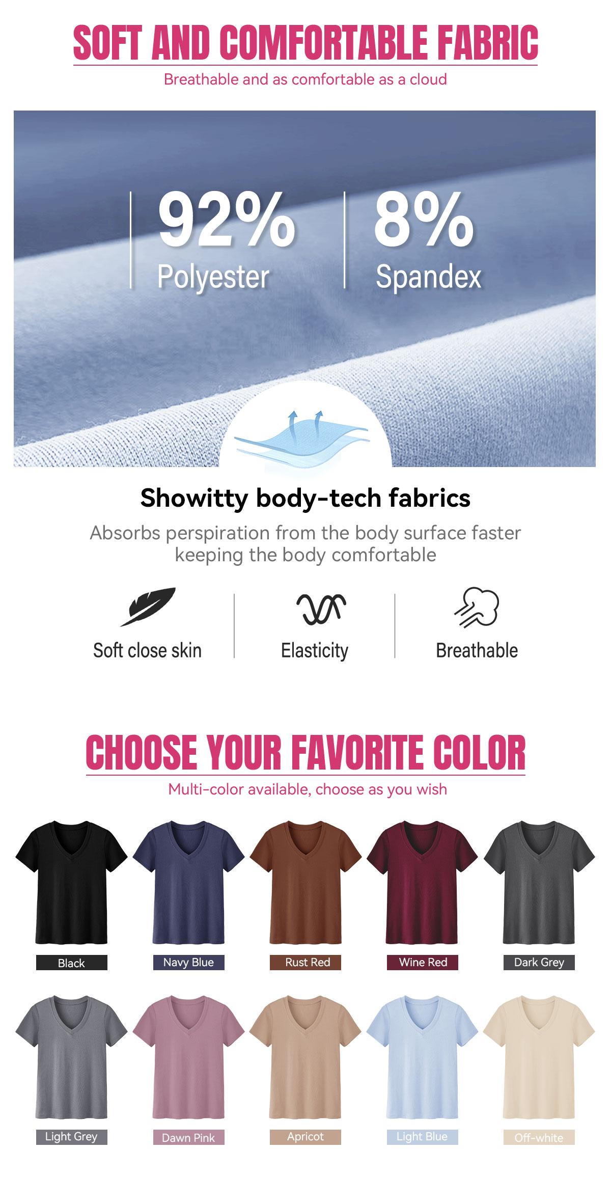 SHOWITTY 1/3 Pack Women's Plus Size Short/Long Sleeve T-Shirts - Lightweight Casual V-Neck Tops for Fall, Breathable Loose Fit, Comfortable Basic Tees SHOWITTY 1/3 Pack Women's Plus Size Short/Long Sleeve T-Shirts - Lightweight Casual V-Neck Tops for Fall, Breathable Loose Fit, Comfortable Basic Tees