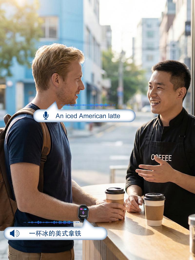 iTourTranslator AI Translator Smart Watch, Real Time Language Translator 127 Languages, Offline Translation Device for Men Women, Fitness Tracker Smartwatch with HR, Sleep Monitor, 9 Sport Modes