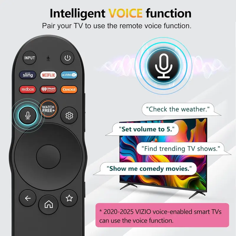 Voice Remote Control for Vizio-Smart-TV-Remote-Replacement XRT270 for Vizio FHD 4K Quantum D/P/M/V-Series Smart TV,infrared remote control XRT136 XRT140 Smart TV