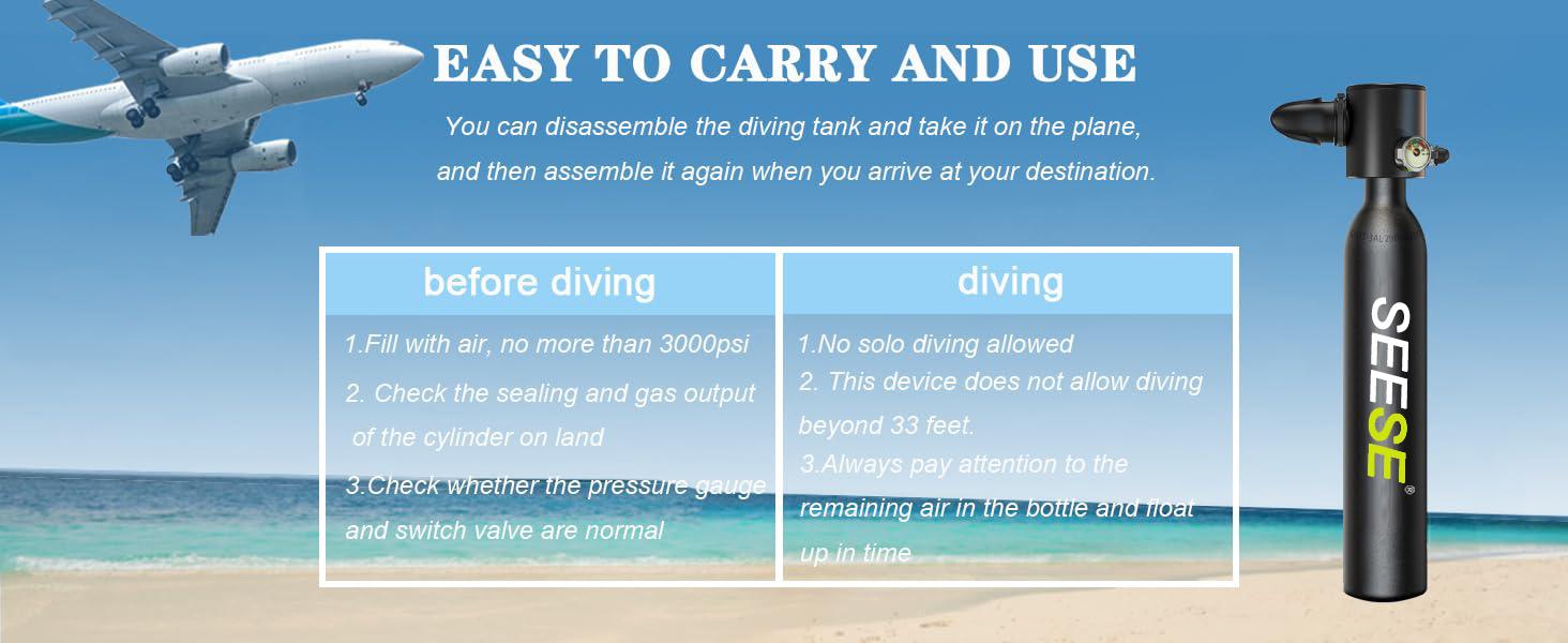 【FathersDayGift】SEESE Mini Scuba Tank with Snorkel Mask 0.5L Portable Small Diving Tank with Full Face Diving Mask Reusable DOT Certified Pony Bottle Diving Cylinder Kit (No inflatable device) 【FathersDayGift】SEESE Mini Scuba Tank with Snorkel Mask 0.5L Portable Small Diving Tank with Full Face Diving Mask Reusable DOT Certified Pony Bottle Diving Cylinder Kit (No inflatable device)
