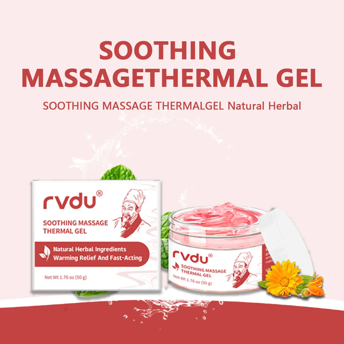 Natural Herbal Heating Massage Gel – Helps Soothe and Relax Joints, Back, Neck & Whole Body – with Menthol, Sophora & Aloe Extracts