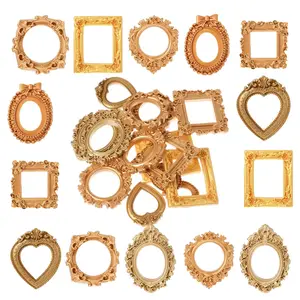 14 Pieces Vintage Resin Photo Frames, Mini Antique Small Picture Frame Set, Oval & Rectangular Vintage Photo Frames for DIY Photography, Mobile Phones, Parties, and Halloween Decorations