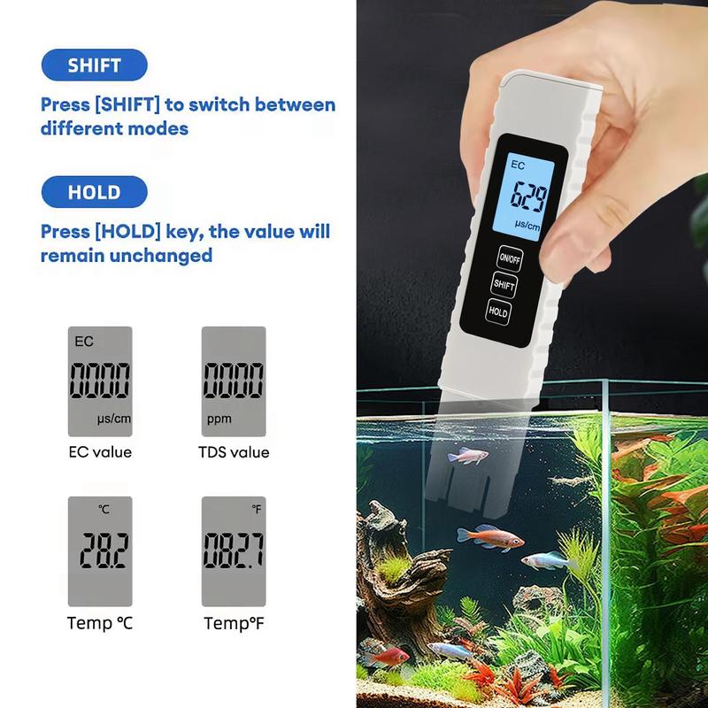 2026 4-in-1 Digital TDS Meter - TDS/EC/Temp(°C/°F) Water Tester | 0-9990ppm Range | For Drinking Water/RO/Aquarium/Pool