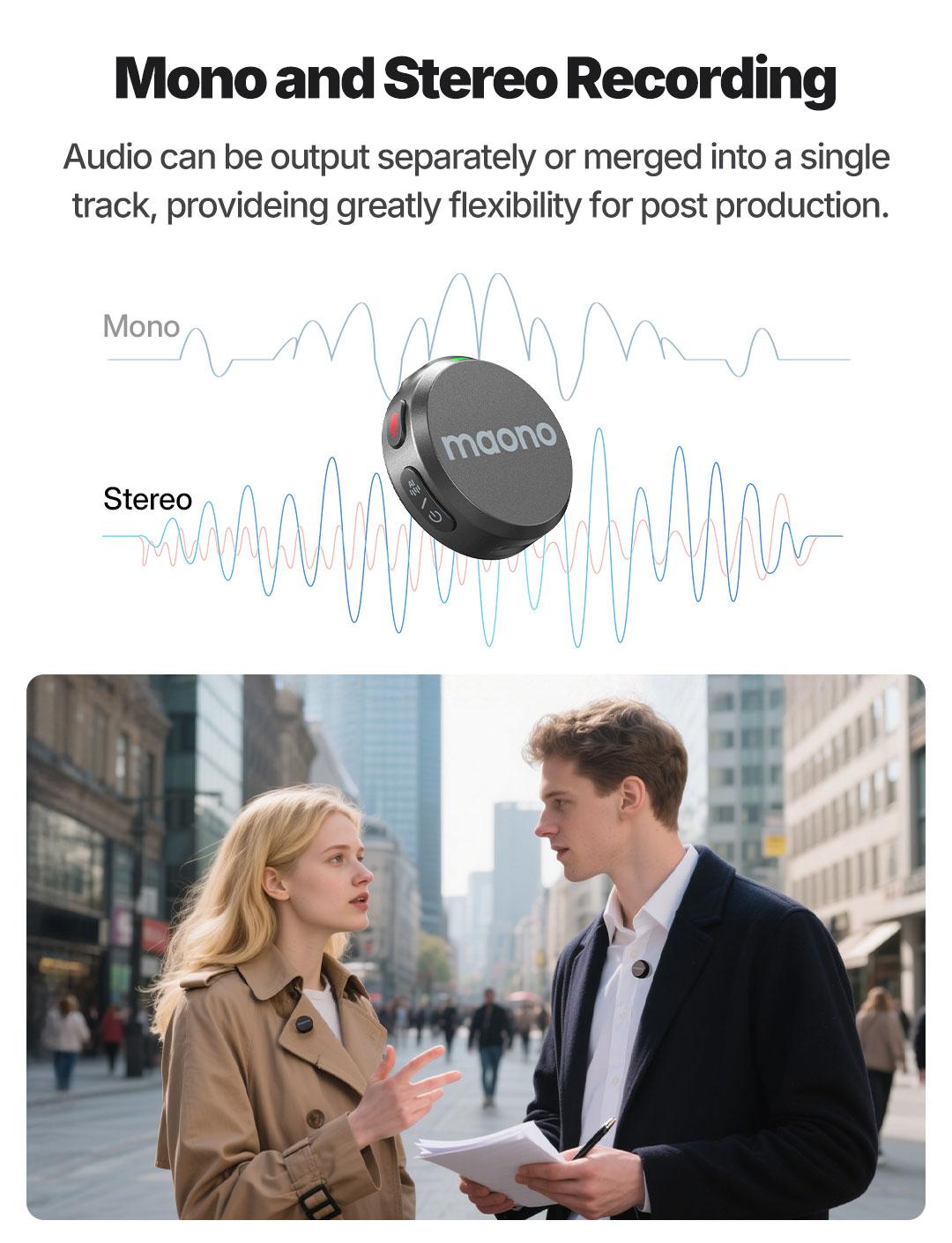 Maono T5 Wireless Lavalier Microphone, Audio Noise Reduction, Compatible with PC Camera, iPhone, Type C Android Smartphone, Ideal For Youtube, Facebook,TikTok Video Vlogging, Streaming, Recording, Interview, Content Creating.