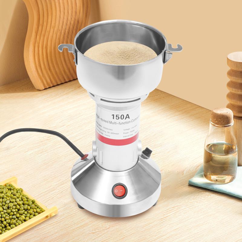Commercial Electric Grain Grinder 4500W 32000RPM Stainless Steel Mill Grinder 50-300 Mesh for Spices Herbs Coffee Beans Nuts Dry Food Grinding Kitchen