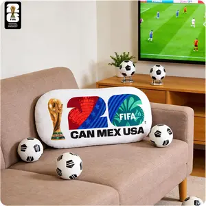 MESUCA FIFA World Cup 2026 Edition Throw Pillow, Soccer Football Theme Plush, Bedroom Decor