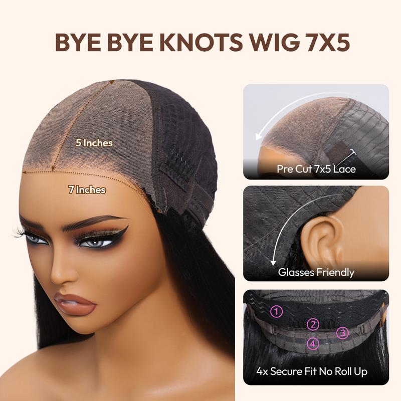 UNice Glueless Piano Highlights Brown Straight Bob Wig with Dark Roots Pre Cut 7x5 HD Lace Closure Human Hair Wigs with Invisible Knots Ready and Go Short Bob Wig for Women Beginners Friendly #TikTokShopHolidayHaul
