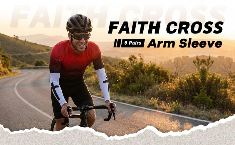 6 Pairs Easter Faith Cross Arm Sleeve Christian Cooling Arm Sleeves  Bible Verses Arm Sleeves for Men Women Football Basketball Baseball Running Cycling Summer Outdoor Activities Protection Arms Easte Basket Stuffer