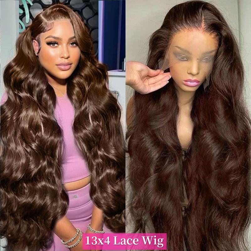 Bling Hair 30 32inch Chocolate Brown Body Wavy 13x4 Transparent Lace Front Human Hair Wigs Pre-plucked 180Density 13x6 Frontal Transparent Lace Wig For Women TikTokShopBlackFriday