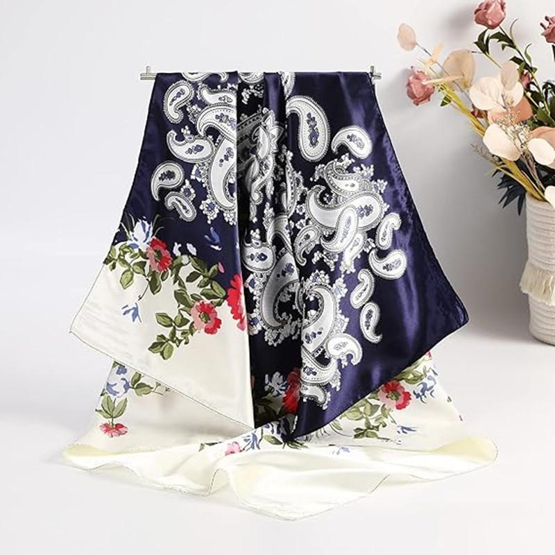 35" Large Square Silk Like Head Scarf - 3-piece suit Hair Scarves Bandana Scarf Headscarf  Scarf for Women