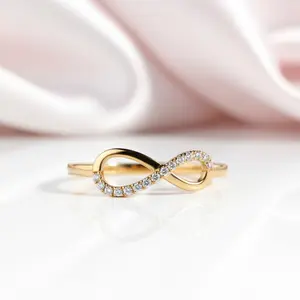 18k Yellow Gold Diamond Option Infinity Engagement Ring