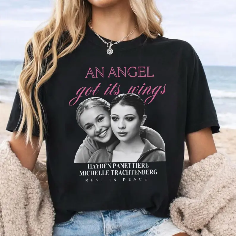 Hayden Panettiere Michelle Trachtenberg Tribute Shirt, An Angel Got Its Wings Tee, Memorial Y2K Graphic T-Shirt, Retro Celebrity Fan Gift