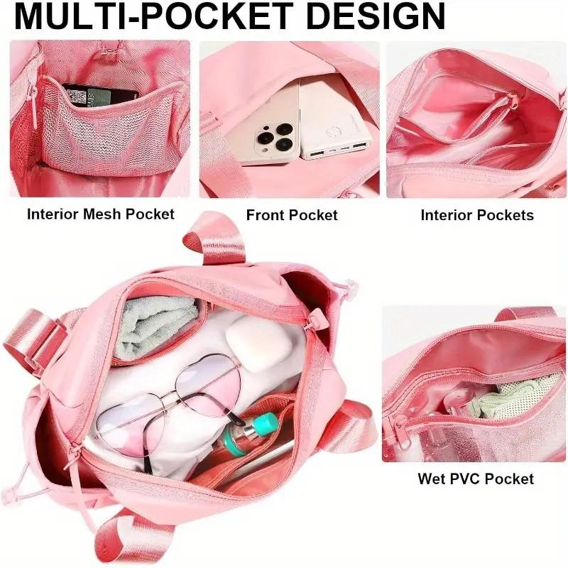 Mini Gym Bag for Women, Small Duffle Tote Bag with Wet Compartment, Lightweight Cute Gym Bag for Girls Weekender Yoga Workout Work