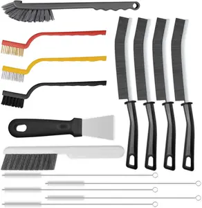 15PCS Crevice Cleaning Brush Set, Hard Bristle Gap Cleaning Brushes for Tile Grout, Window Tracks, Kitchen, Bathroom Corners, Household Cleaning Tools