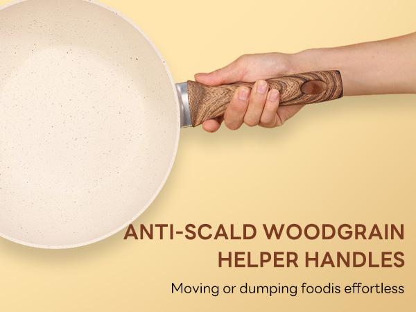 17 Pcs Nonstick Pots and Pans, Non-toxic Kitchen Cooking Set with Stay-Cool Handles