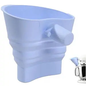 Silicone Flour Funnel for Kitchen Aid Stand Mixer, Food Grade BPA-Free Silicone Durable Funnel Fits KSM150 5-Quart Tilt-Head Mixers, Mess-Free Dishwasher Safe Baking Accessory (Blue)