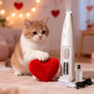 Valentine’s Day Gift for Pet Lovers – High Quality Rechargeable Pet Grooming Clippers for Small Dogs & Cats, Low Noise, Waterproof, LED Light Paw Trimmer