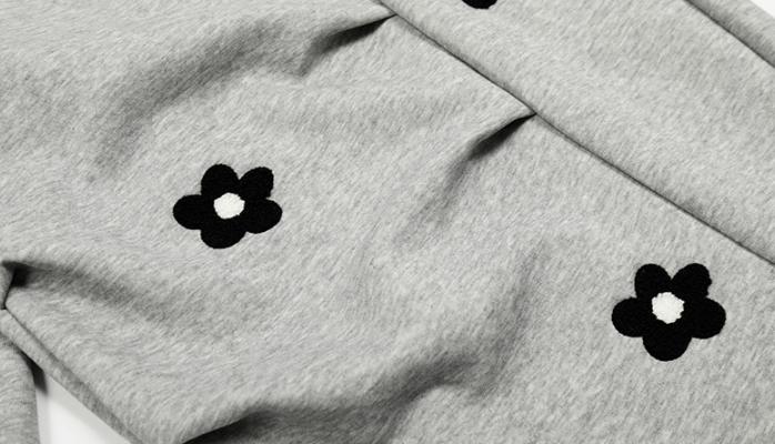 TELLFUN 2026 Unisex Floral Embroidery Baggy Barrel Sweatpants Elastic Waist Drawstring Casual Y2K Streetwear Loose Fit Vintage Joggers