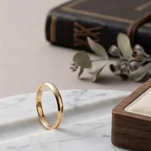 Aro de oro 10k hecho a mano alianza de matrimonio sencilla