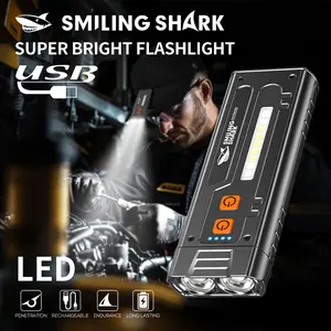 【SD-5359】SmilingShark LED Magnetic Torch Light Super Bright Light Flashlight  Type-C Rechargeable with Clip Buckle Design  for Camping Hiking