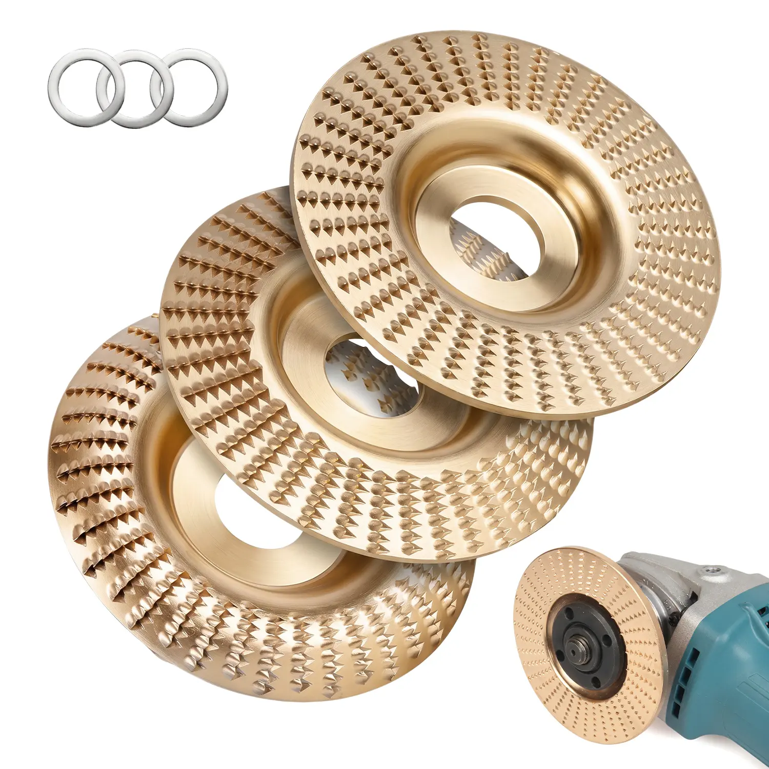 3PCS 4-Inch Wood Carving Disc Set for Angle Grinder – Abrasive Grinding Wheels for Shaping, Sanding, Polishing & Woodworking Projects