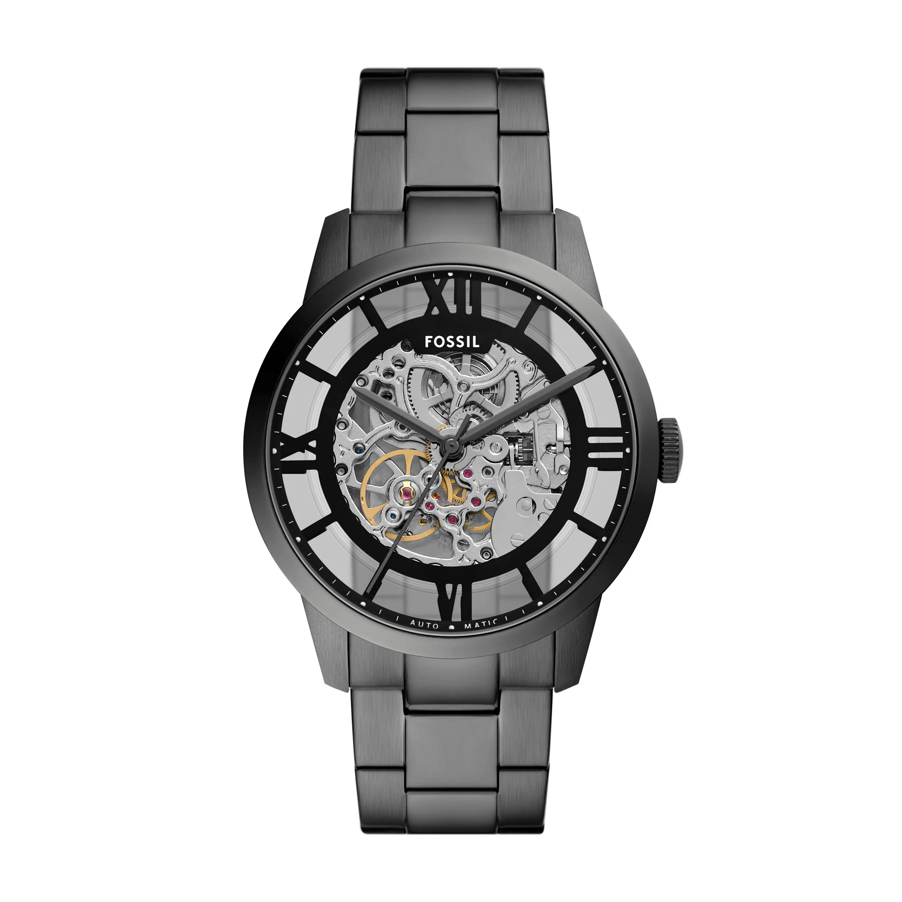 Fossil Men's Townsman 44mm Automatic, Gunmetal Stainless Steel Watch