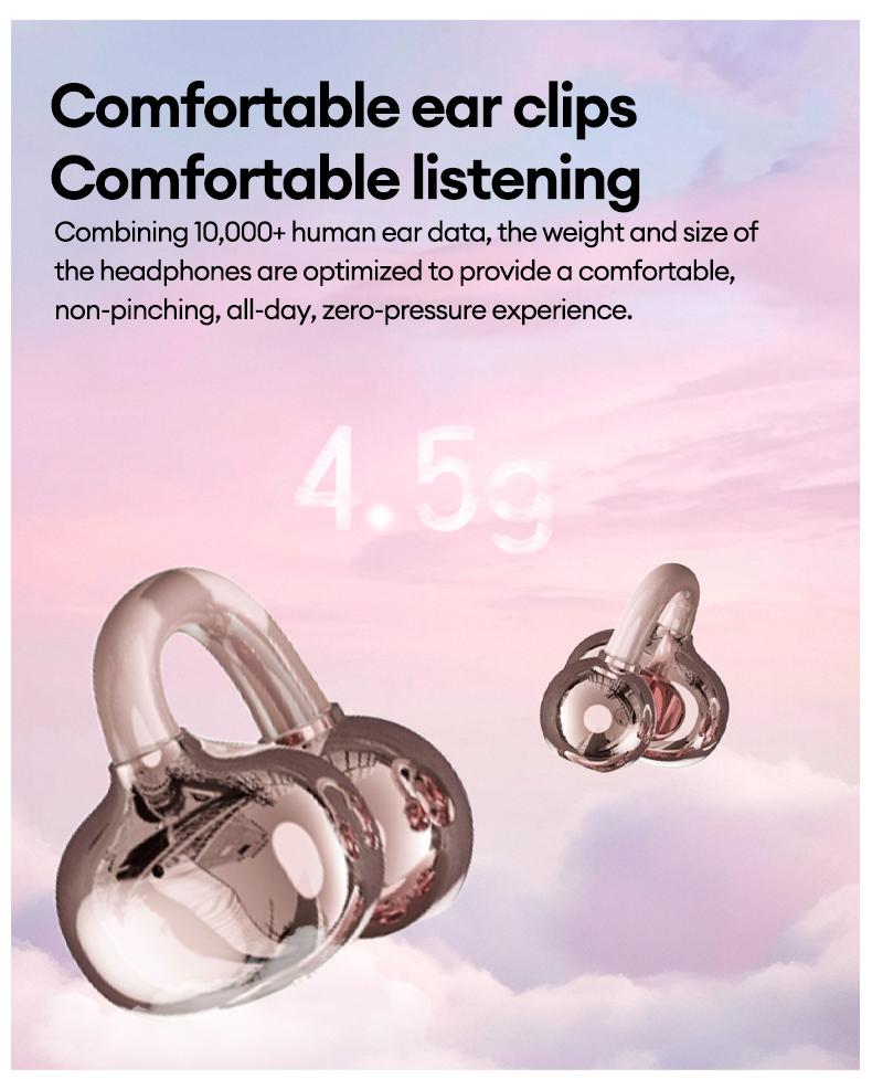 MGALL A720 Clip-On Wireless Headphones with 2025 Bluetooth 6.0 for Faster & Stable Connection, Zero-Pressure Comfort, Precise Directional Sound, IPX5 Waterproof Audio Earbuds for Music, Calls & Sports