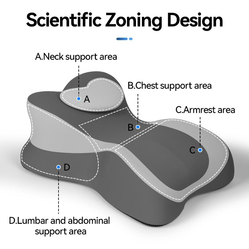 Ergonomic Memory Foam Pillow for Neck Back and Legs Support with Removable Washable Cover Ideal for Face Down Reading and Relaxation  Valentine's Day Gift