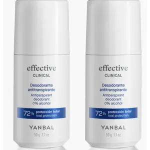 Yanbal Desodorante Antitranspirante Roll On Effective Clinical Protección contra la sudoración extrema x2