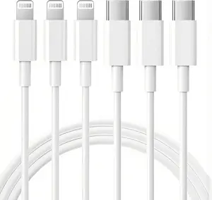 60W Fast Charging Cable (3A, 1.5m) - USB-C to Lightning PD Fast Charging Cable, compatible with iPhone 14/13/12/11/XS/XR/X/8 and iPad | Durable and tangle-free design | Compatible with iPhones, Android devices, iPads, etc. - White.