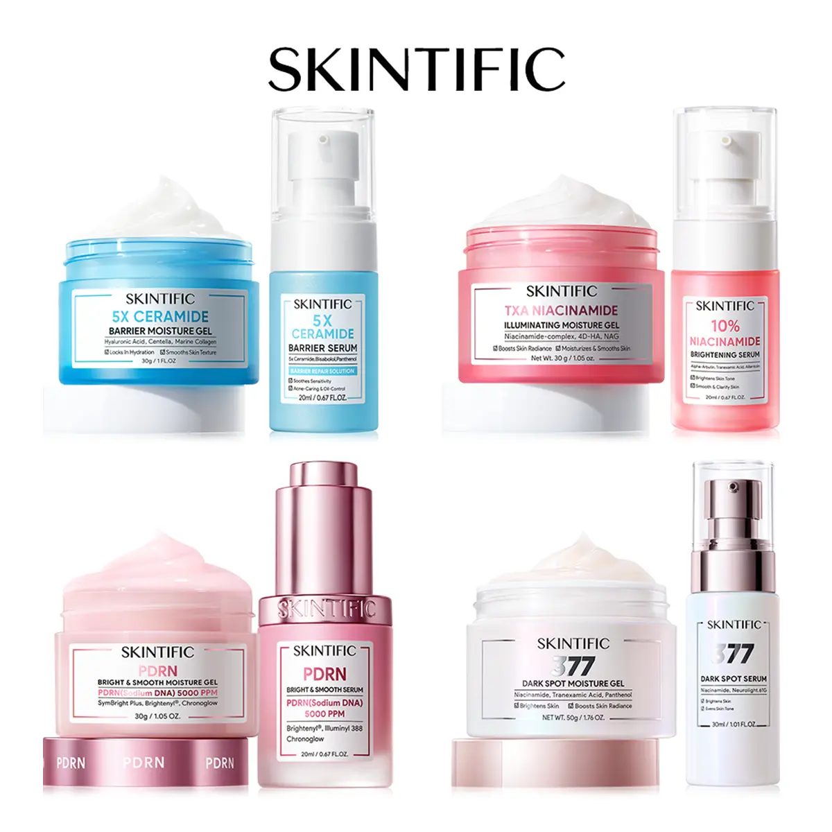 [Hot Combo]SKINTIFIC 2PCS Skincare Set - 5X Barrier Set / Brightening Set / Retinol Renewal Set / PDRN Glass Skin Set / 377 Dark Spot Set