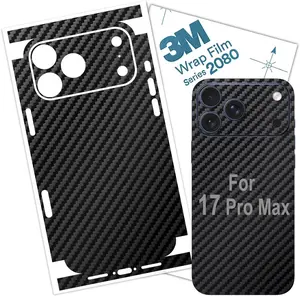 Carbon Fiber Phone Skin Sticker for iPhone 17 PRO MAX, 17 air, 17 pro, 3M Skin Wrap Protective Film for Sides and Back