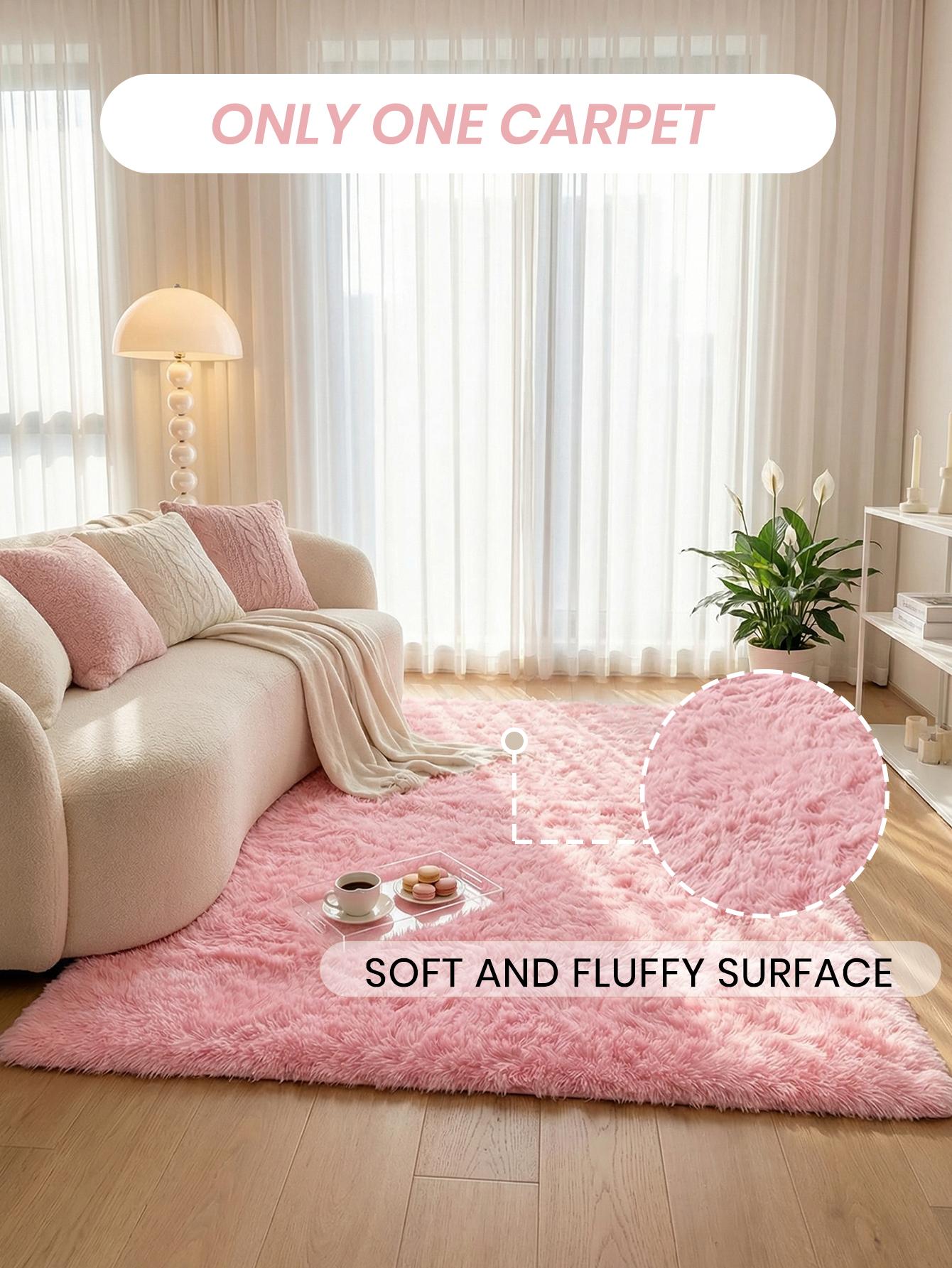 1pc Plush Area Mat - Fluffy Shaggy Soft Lightweight Durable Mat for Bedroom, Living Room, Sofa Side, Machine-Made Easy-Clean Indoor Mat in Multiple Colors, Bedroom Comfort | Cozy Home Decor, Rugs for Living Room