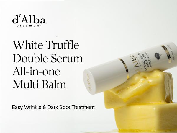 [OFFICIAL d'Alba] White Truffle Double Serum All-in-one Multi Balm - Vegan Skincare with Vitamin C and Vegan Collagen, 3-in-1 Anti Wrinkle, Eye Treatment, Dark Spot Remover