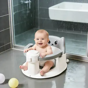 Cute Cartoon Baby Bath Seat with Non-Slip Suction Cups for Safe Bathing | Foldable & Wall-Mounted for Easy Storage chair toddler open design