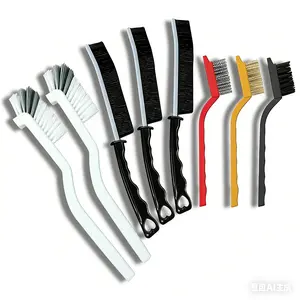8pcs Crevice Cleaning Brush Set, Multi-Purpose Hard Bristle Brushes for Deep Cleaning Kitchen, Bathroom, Grout, Sink, Cup, Teapot, Bottle, Blender, Corners, Tight Spaces & More