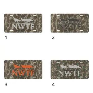 Custom Hunter Camo, Hunting/Fishing Gifts Aluminum License Plate, Custom License Plate, Personalized Vanity Tag, Blank Aluminum Plate, 12×6 License Plate, US Standard Car Plate, Front License Plate 4 Pre-Drilled Holes