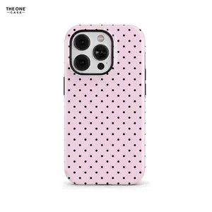 Pink Black Polka Dot Phone Case Cute Minimal Aesthetic