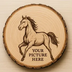 Personalized Laser Engraving on Round Wood Slice