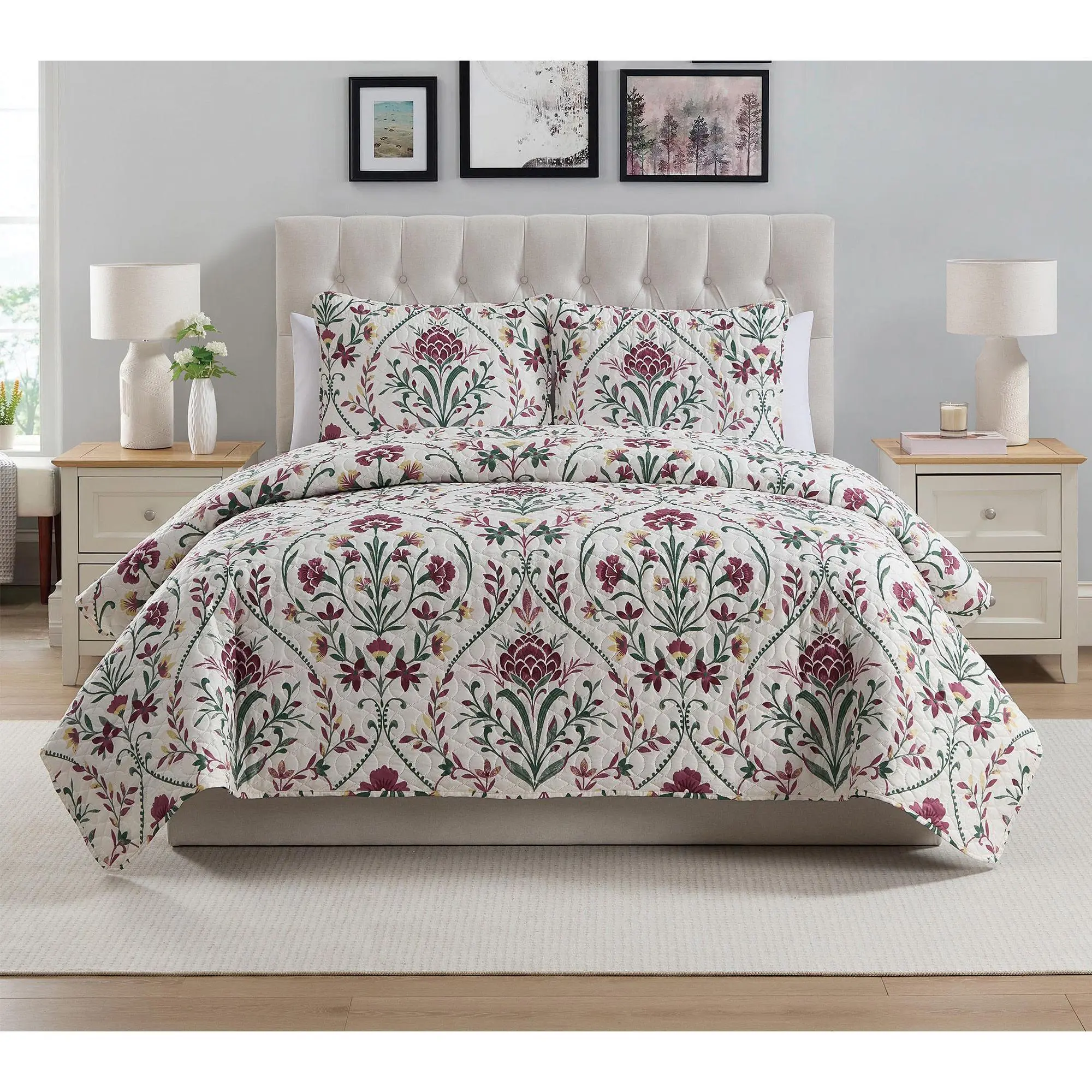 VCNY Home Province 3pc Floral Damask Quilt Set, Full/ Queen VCNY Home Province 3pc Floral Damask Quilt Set, Full/ Queen