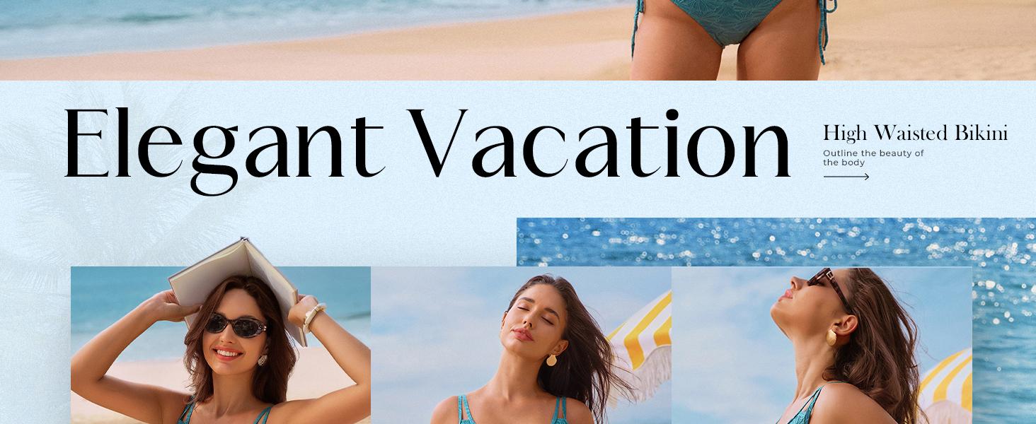 【S-XL】Hanna Nikole Women's High Waist Bikini Set Jacquard 2 Piece Swimsuit Modest Swimsuit Belly Tucker Swimsuit 2026