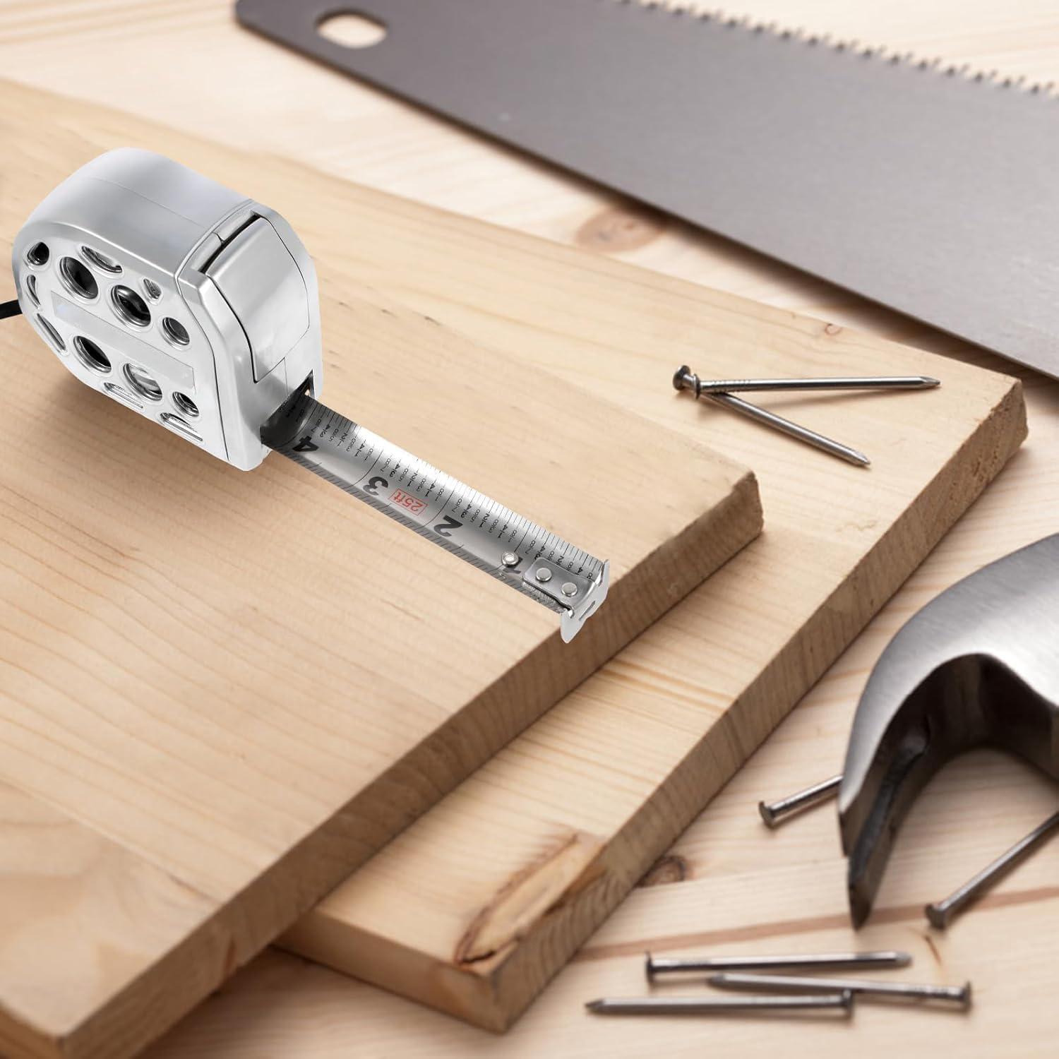 Votrek 25FT Stainless Steel Measuring Tape, Anti Rust,Strong Magnetism on The Bottom,Hollow Design, Gift Tape,Portable self-Locking Tape Measure for Household Woodworking Votrek 25FT Stainless Steel Measuring Tape, Anti Rust,Strong Magnetism on The Bottom,Hollow Design, Gift Tape,Portable self-Locking Tape Measure for Household Woodworking