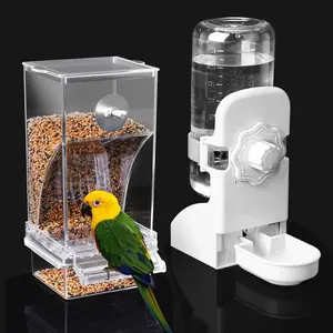 Mess-Free Bird Feeder & Water Dispenser Set, Cage Accessories for Parakeets, Cage Feeders and Waterers for Cockatiels, Finches, Lovebirds, Budgies, Canaries