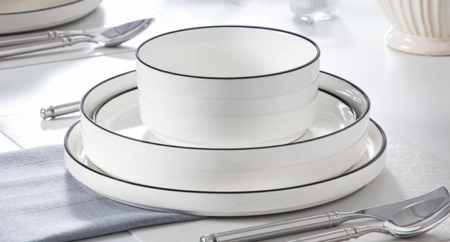 MALACASA Porcelain Dinnerware Set,Modern Dish Set for 4/6, Premium Plates and Bowls Sets, Chip and Scratch Resistant Dishware Sets Microwave Dishwasher Safe Kitchen Dishes Dining Ware Set, Series LEAH