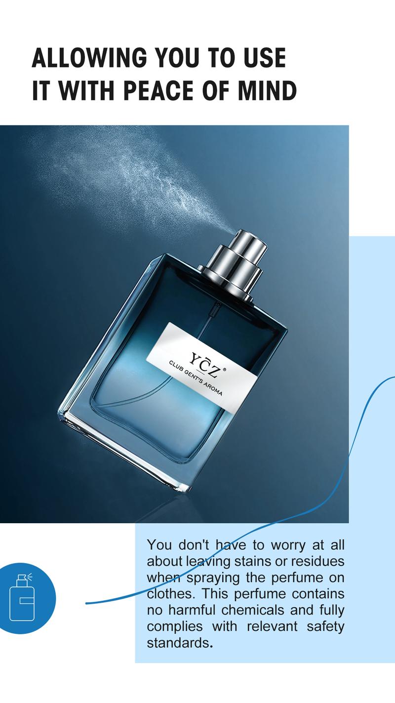 YCZ Club Gent's Aroma Men's Aromatic Cologne 1.7oz Eau De Parfum Woody Floral Scent for Nightclub Enthusiasts Captivating Oud Fragrance 50ml