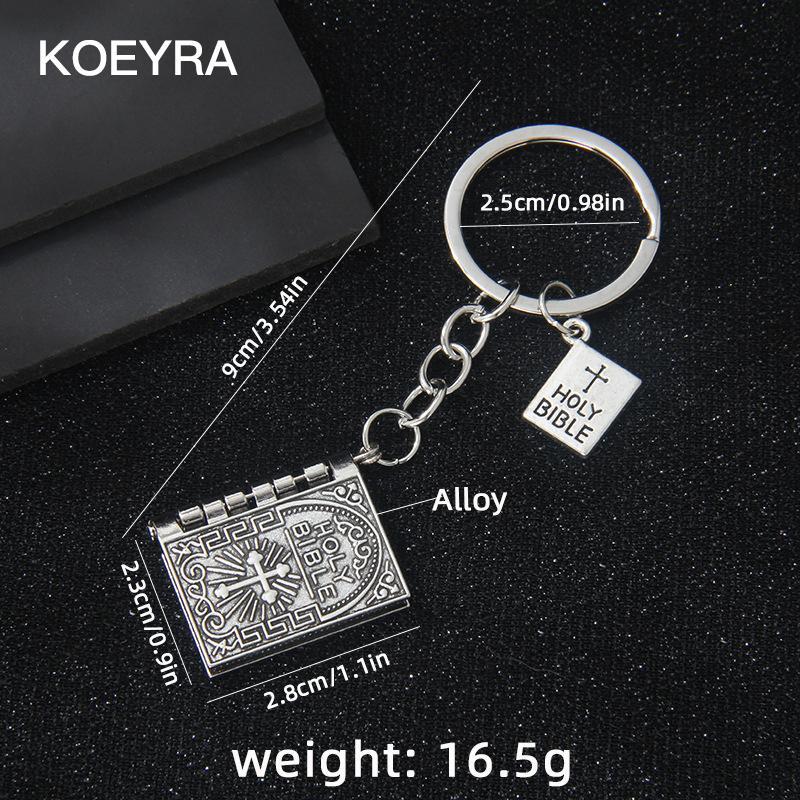 Creative Bible Book Design Metal Keychain for Men & Women Fashion Keychain for Bag Car Key Decor Charms Trendy All-match Exquisite Keychain for Gift