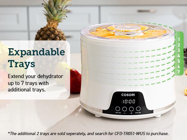 COSORI Food Dehydrator – 5 BPA-Free Trays, 48H Timer, 165°F Control, Perfect for Jerky, Fruit, Herbs, Meat, Veggies & Dog Treats. Recipe Book
